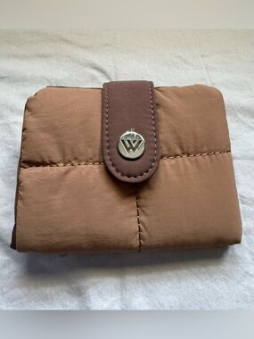 Women's Quilted Westbronco Brown Wallet with Branded Metal Snap